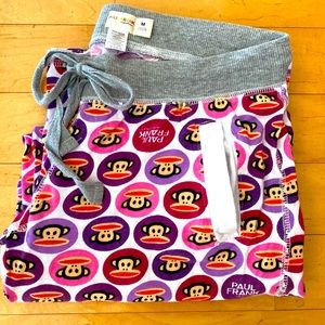 Paul Frank Pajama Bottoms Ladies Size Medium 100% Cotton Drawstring Waist Pocket